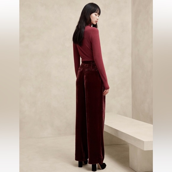 Banana Republic NWT Norte Velvet Pleated Pant - Picture 2 of 10
